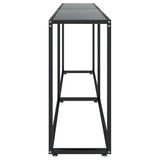 Console table Black 200x35x75.5 cm Tempered glass