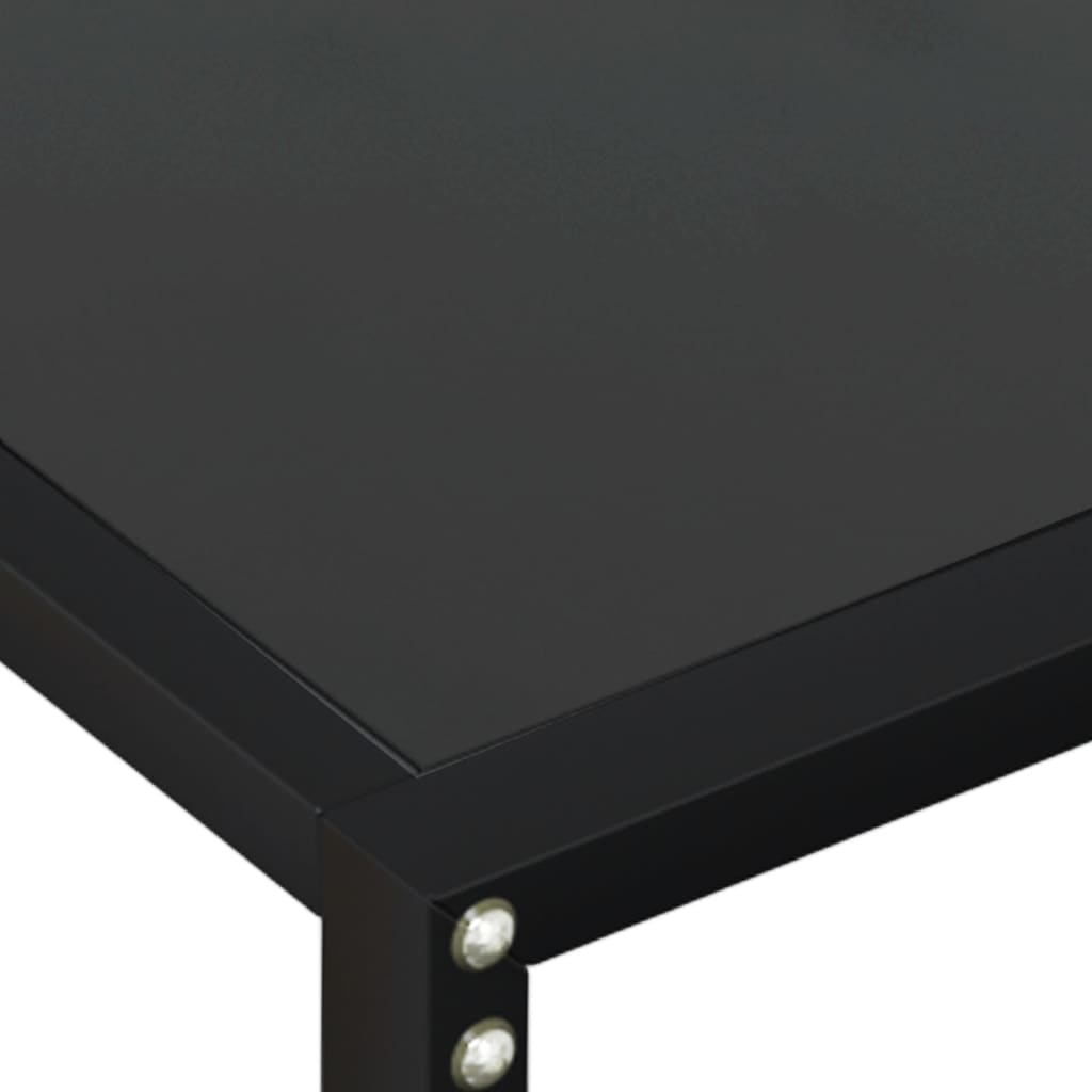 Console table Black 200x35x75.5 cm Tempered glass