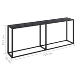 Table console Noir 200x35x75,5 cm Verre trempé