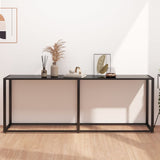 Console table Black 200x35x75.5 cm Tempered glass