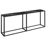 Table console Marbre noir 200x35x75,5 cm Verre trempé