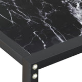 Table console Marbre noir 200x35x75,5 cm Verre trempé