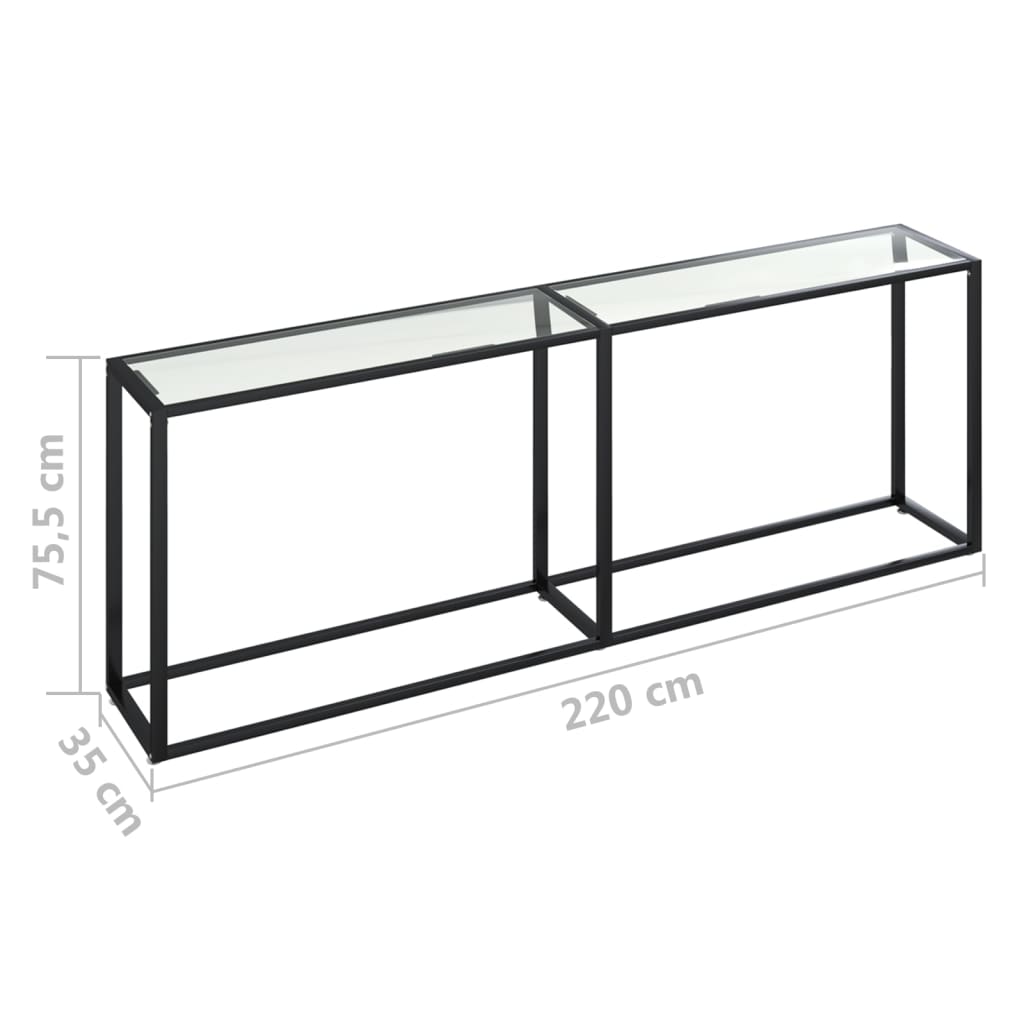 Table console Transparent 220x35x75,5 cm Verre trempé