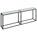 Table console Marbre blanc 220x35x75,5 cm Verre trempé