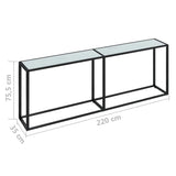 Table console Marbre blanc 220x35x75,5 cm Verre trempé