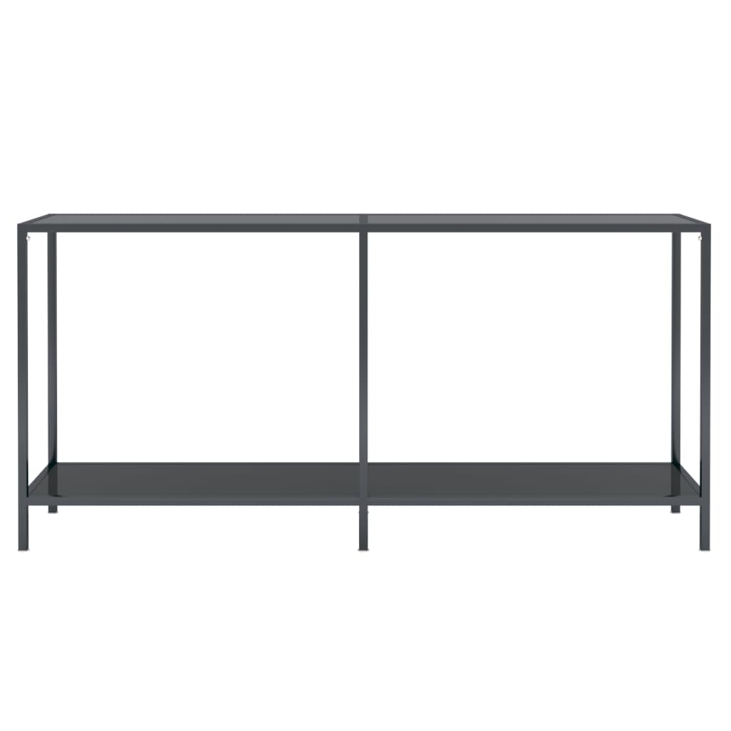 Console table Black 160x35x75.5 cm Tempered glass