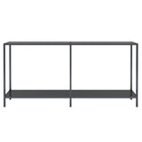 Console table Black 160x35x75.5 cm Tempered glass