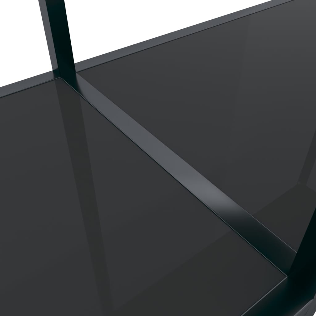 Console table Black 160x35x75.5 cm Tempered glass