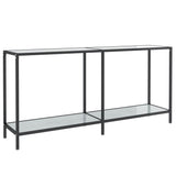 Console table White 160x35x75.5 cm Tempered glass