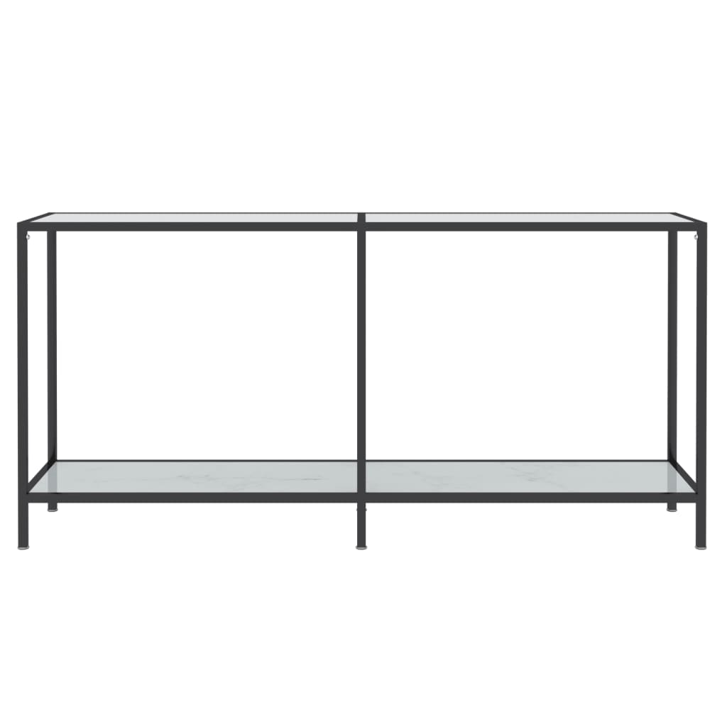 Console table White 160x35x75.5 cm Tempered glass