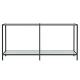 Console table White 160x35x75.5 cm Tempered glass