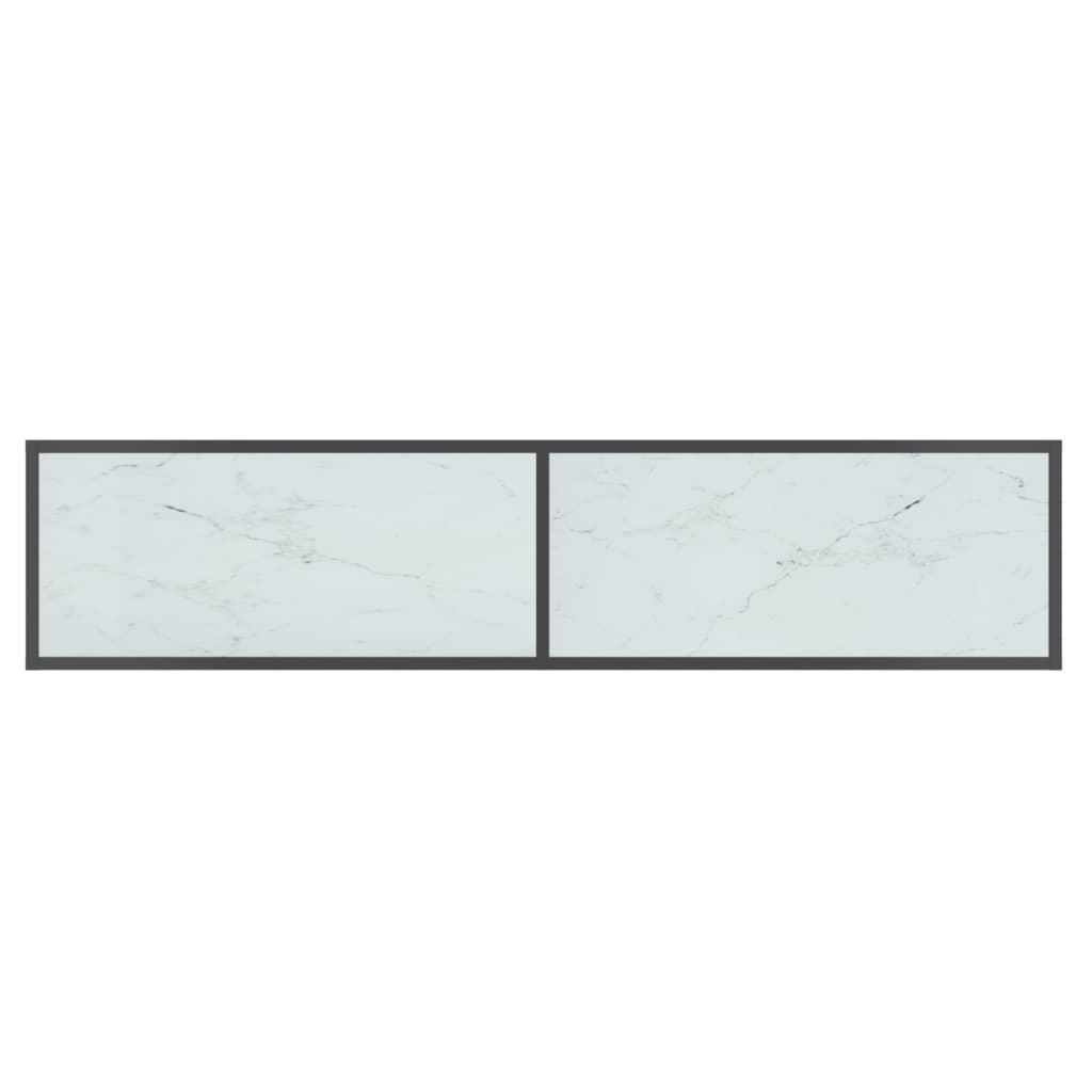 Console table White 160x35x75.5 cm Tempered glass