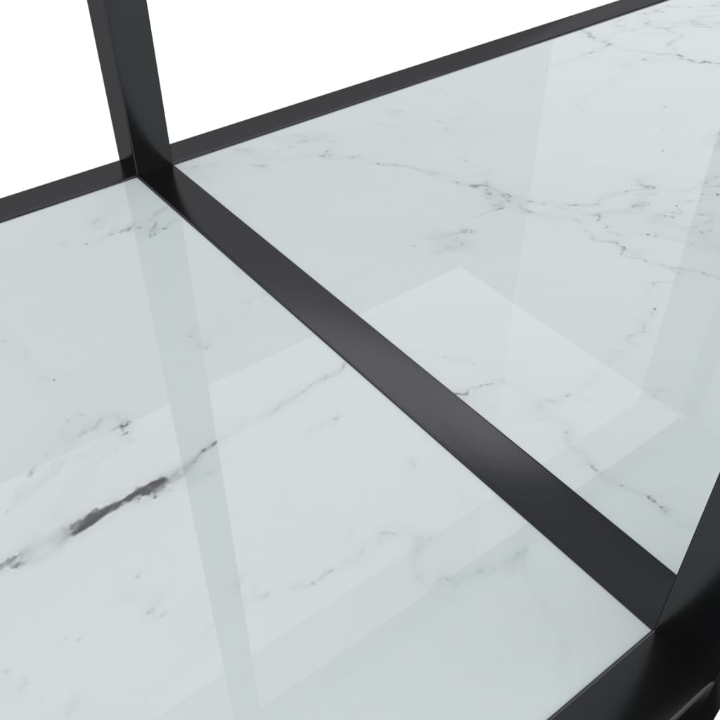 Console table White 160x35x75.5 cm Tempered glass