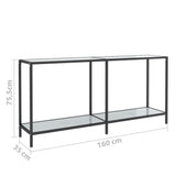 Console table White 160x35x75.5 cm Tempered glass