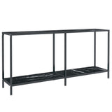 Console table Black 160x35x75.5 cm Tempered glass