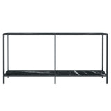 Console table Black 160x35x75.5 cm Tempered glass