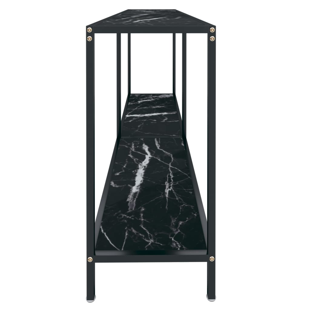 Console table Black 160x35x75.5 cm Tempered glass