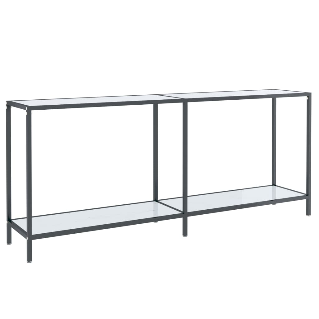 Table console Blanc 180x35x75,5 cm Verre trempé