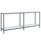 Console table White 180x35x75.5 cm Tempered glass