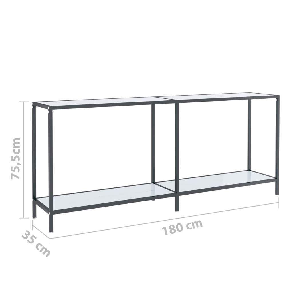 Konsolentisch Weiß 180x35x75,5 cm Gehärtetes Glas