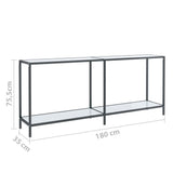 Console table White 180x35x75.5 cm Tempered glass