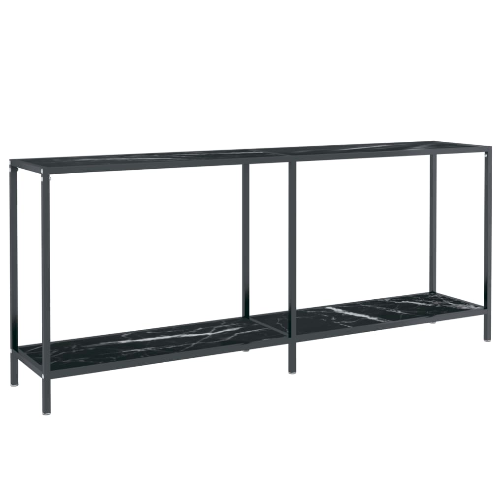 Console table Black 180x35x75.5 cm Tempered glass