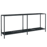 Console table Black 180x35x75.5 cm Tempered glass