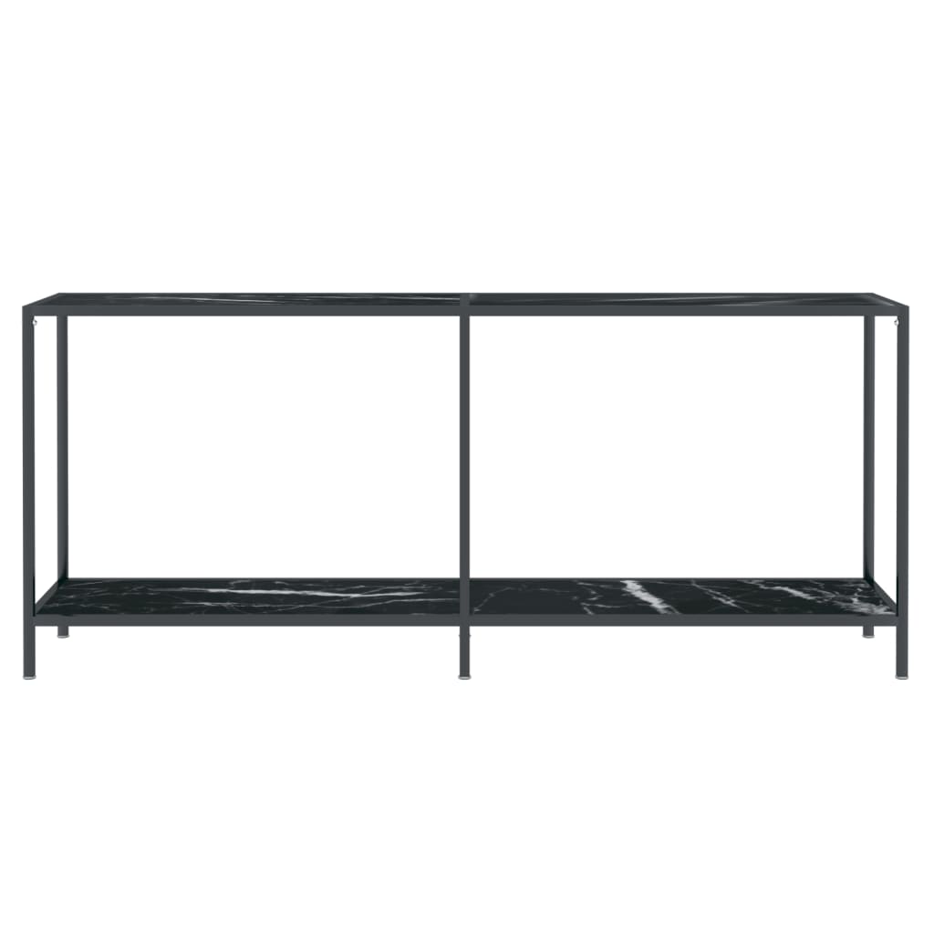 Console table Black 180x35x75.5 cm Tempered glass