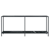 Console table Black 180x35x75.5 cm Tempered glass