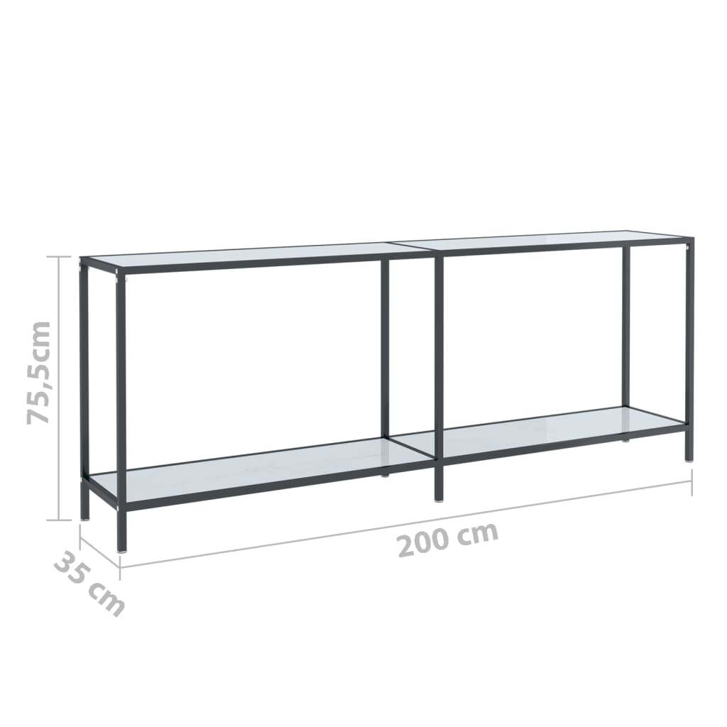 Konsolentisch Weiß 200x35x75,5 cm Gehärtetes Glas