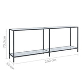 Konsolentisch Weiß 200x35x75,5 cm Gehärtetes Glas