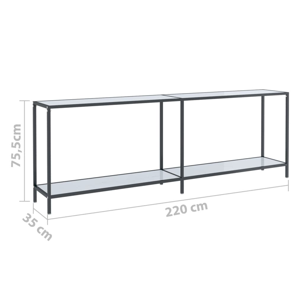 Konsolentisch Weiß 220x35x75,5 cm Gehärtetes Glas