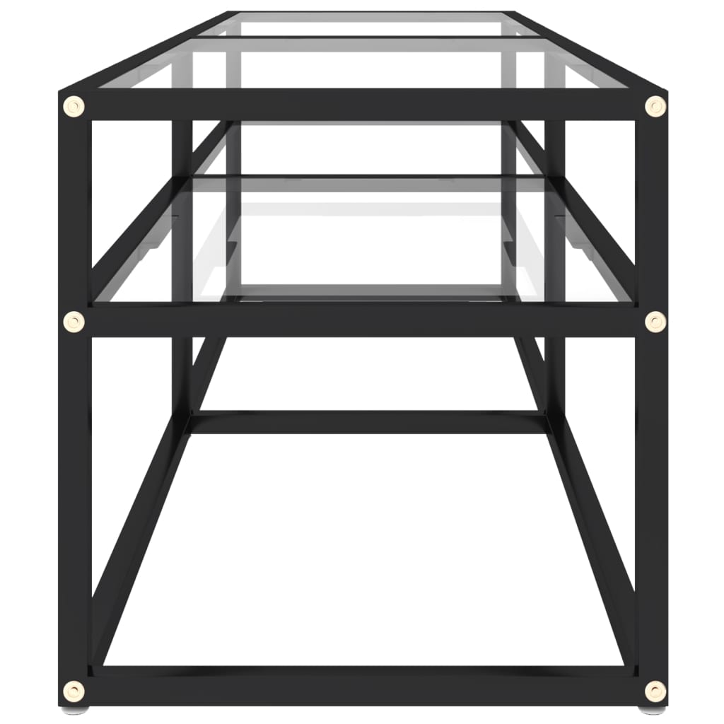 Meuble TV Transparent 140x40x40,5 cm Verre trempé