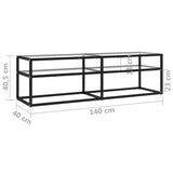 Transparent TV cabinet 140x40x40.5 cm Tempered glass