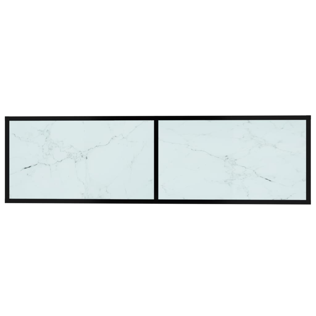 Meuble TV marbre blanc 140x40x40,5 cm verre trempé