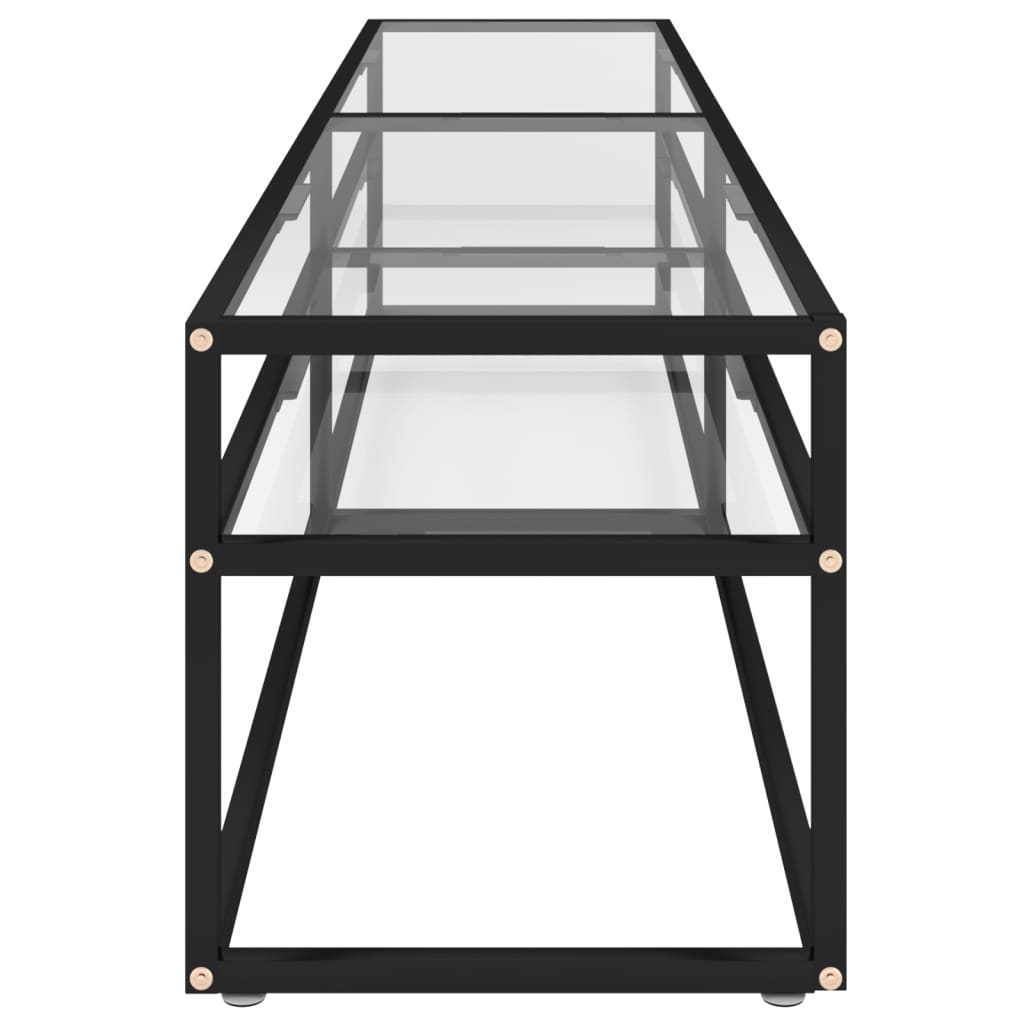 Meuble TV transparent 200x40x40,5 cm verre trempé