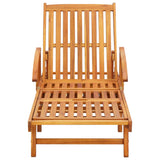 Chaises longues lot de 2 avec coussins Bois d'acacia solide