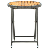 Grey Tea Table 60 cm Resin wicker and solid acacia wood