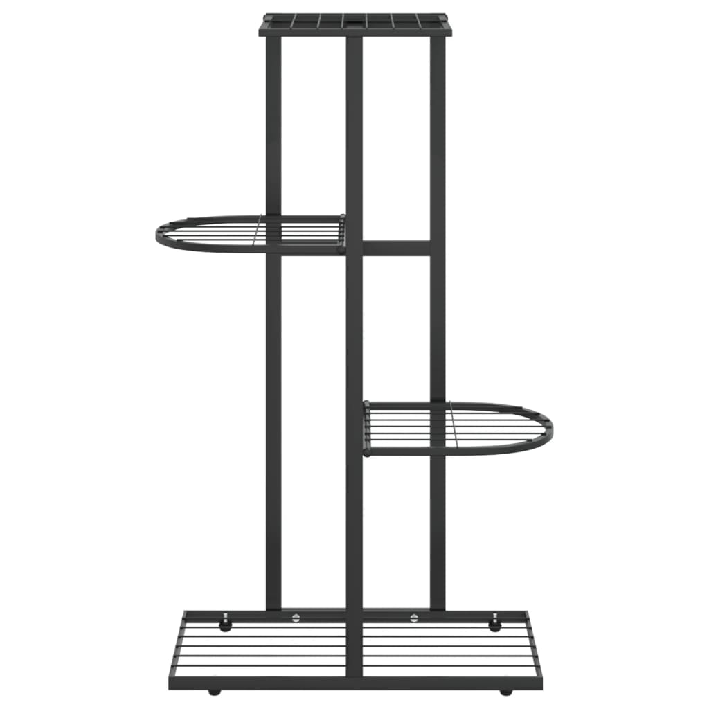 Support pour plantes 4 niveaux 43x22x76 cm Noir Métal