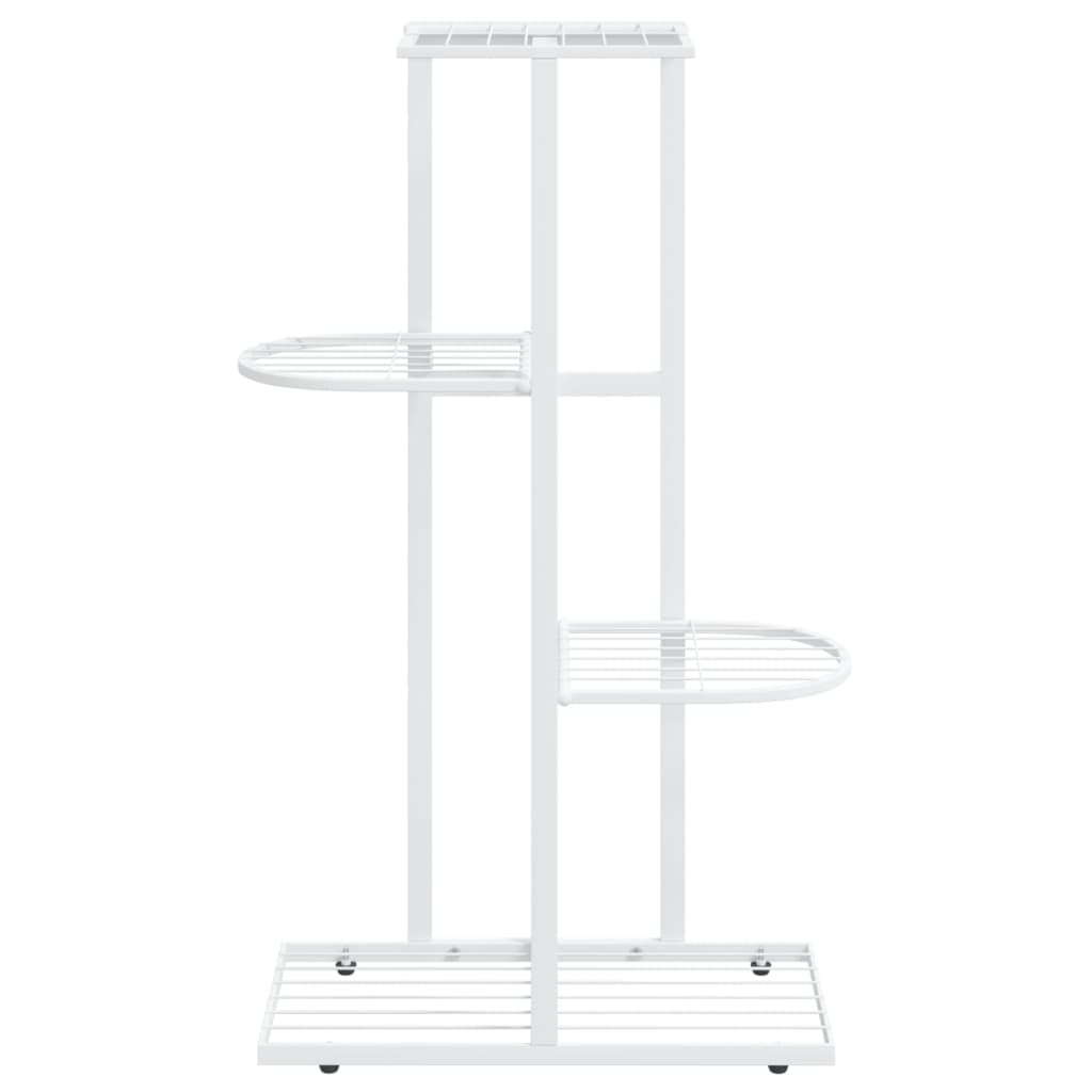 Support pour plantes 4 niveaux 43x22x76 cm Blanc Métal