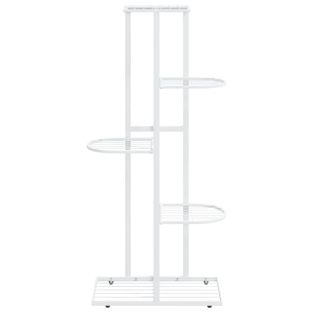 Support pour plantes 5 niveaux 43x22x98 cm Blanc Métal