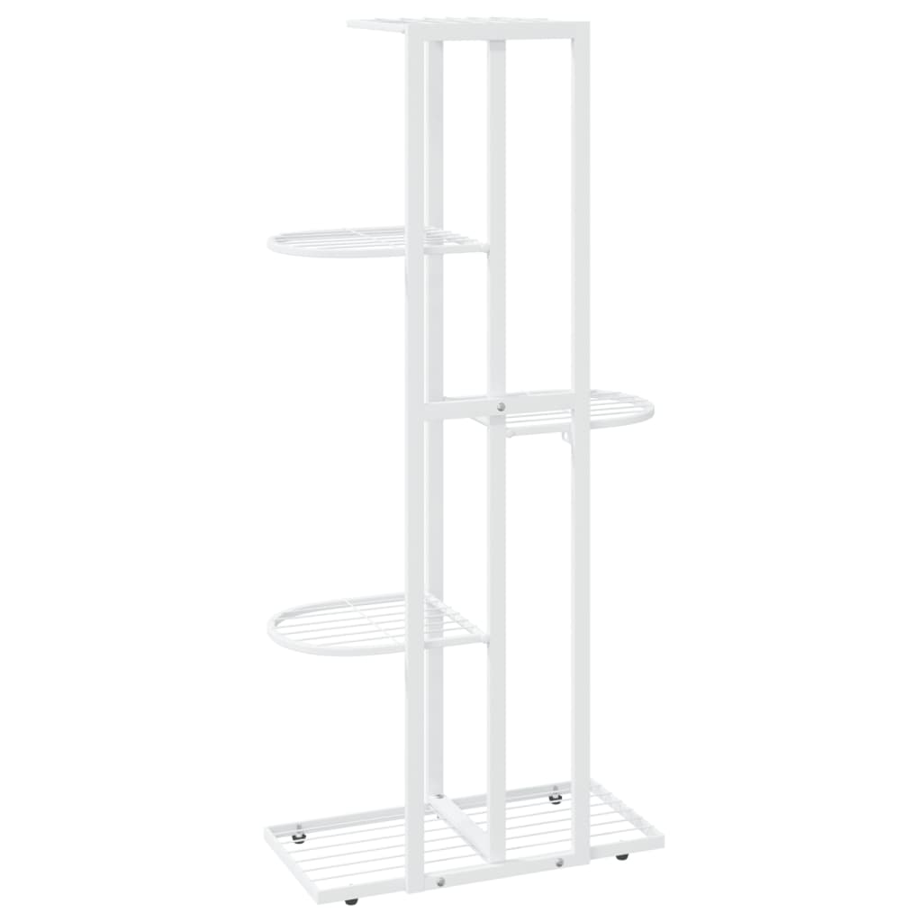 Support pour plantes 5 niveaux 43x22x98 cm Blanc Métal