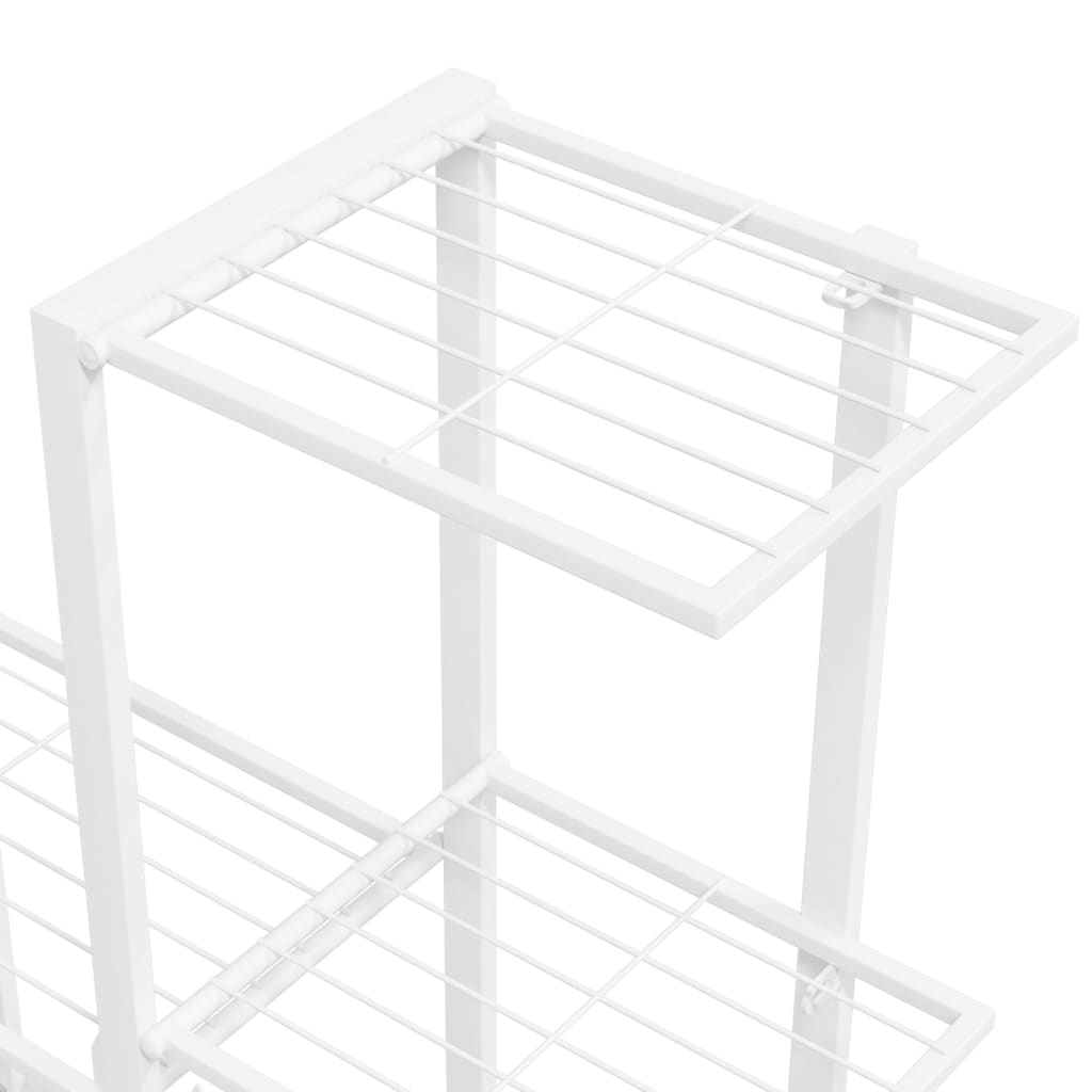 Support pour plantes 94,5x25x88 cm Blanc Métal