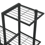 Support pour plantes sur roues 94,5x25x92,5 cm Noir Métal