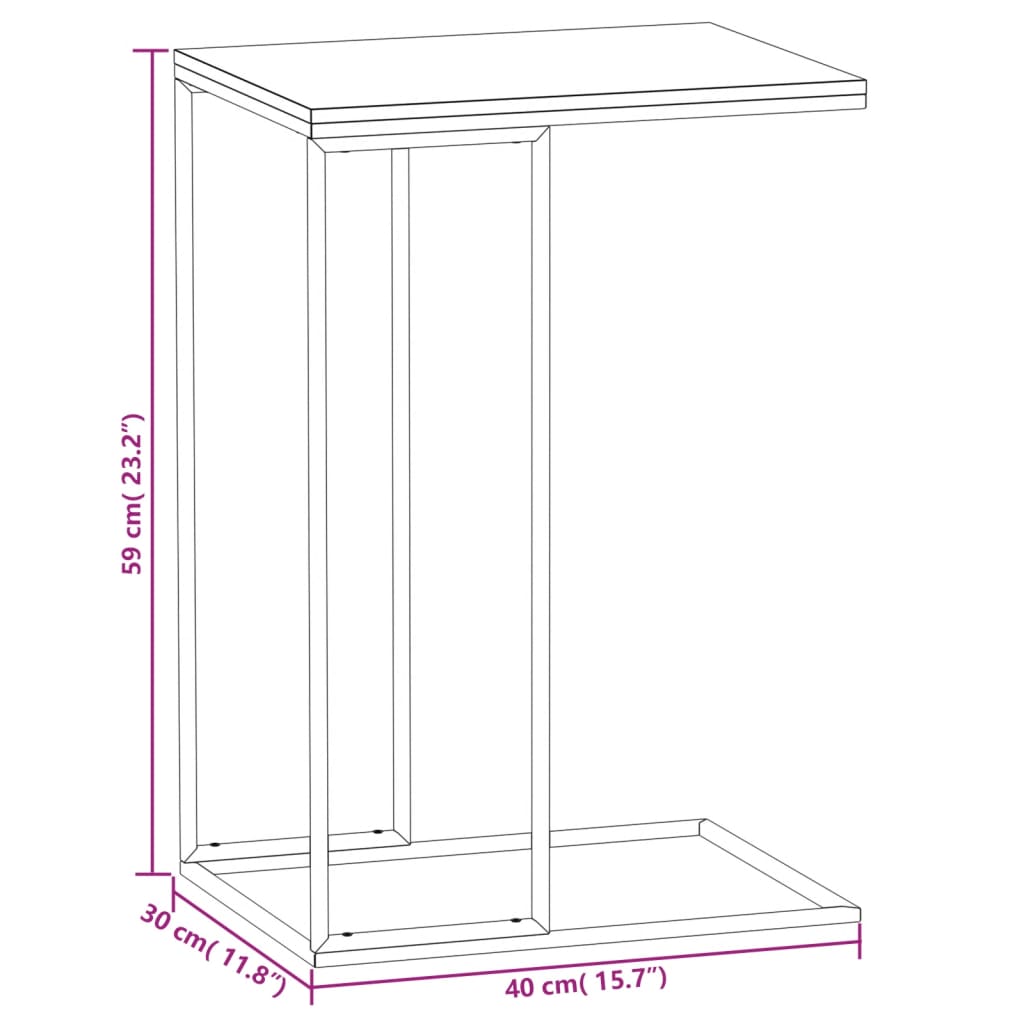 Table d'appoint Noir 40x30x59 cm Bois d'ingénierie