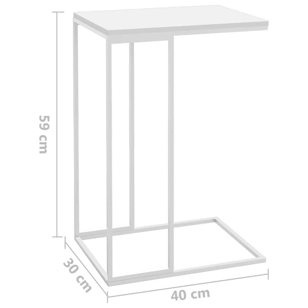 Table d'appoint Blanc 40x30x59 cm Bois d'ingénierie