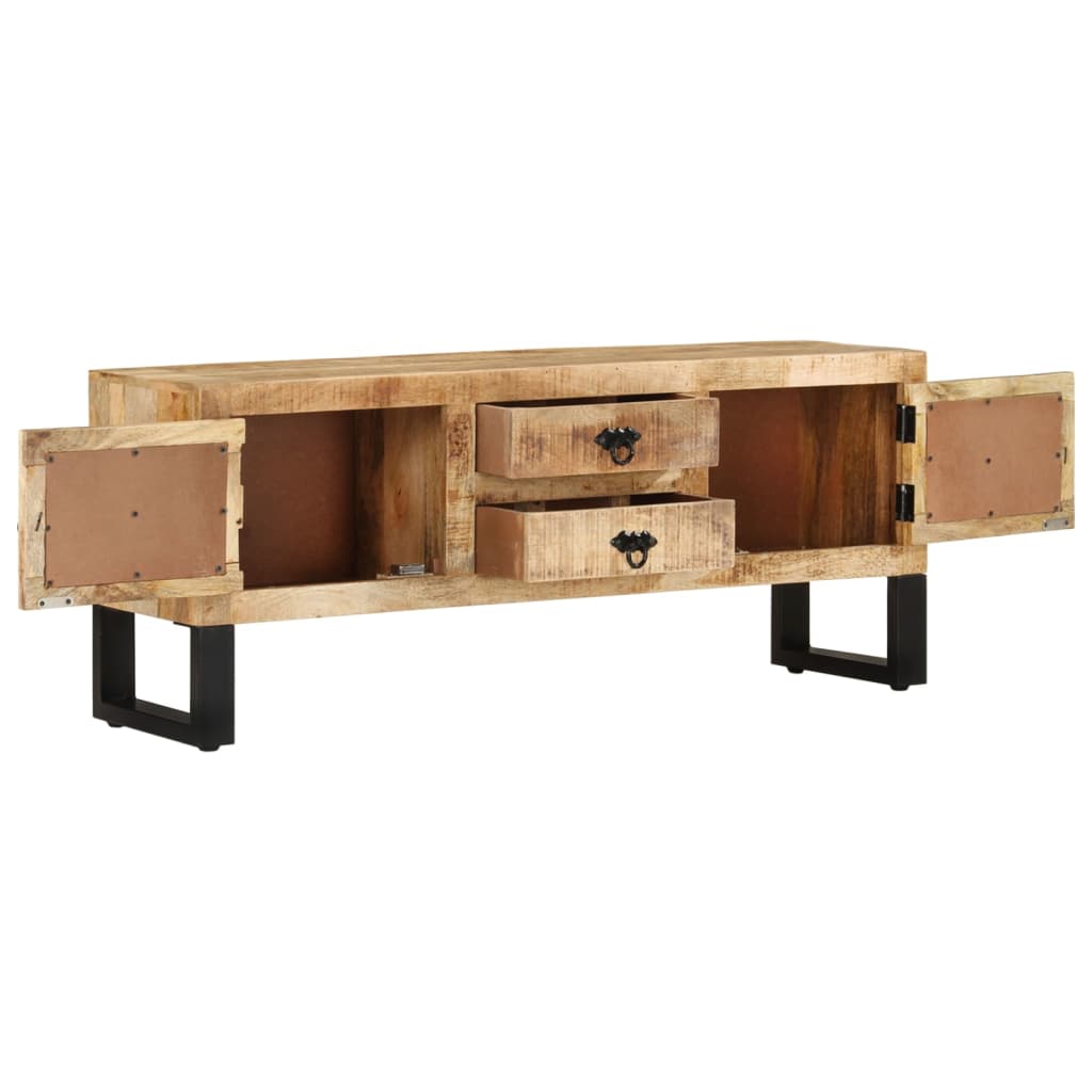 Meuble TV 110x30x45 cm Bois de manguier brut