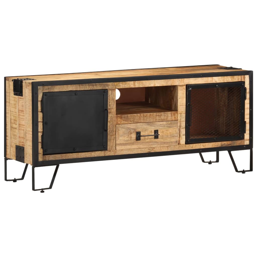 Meuble TV 110x31x46 cm Bois de manguier brut