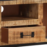 Meuble TV 110x31x46 cm Bois de manguier brut