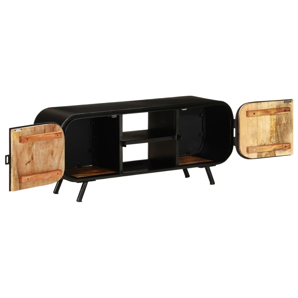 Meuble TV 110x30x45 cm Bois de manguier brut